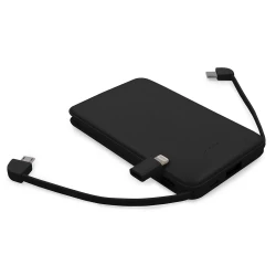Power bank 5000 mAh ze zintegrowanymi kablami, adapter w komplecie | Presley (V0905-03)-2