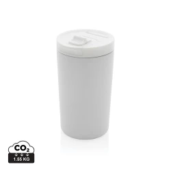 This double wall vacuum leakproof lock mug is the perfect size for your beverage. It's leakproof sealed flip lid is designed for easy open/close and on-the-go use. Vacuum insulation keeps beverages hot for up to 5 hours and cold for up to 15 hours. M-10