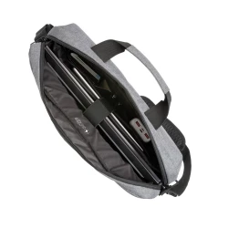 This Swiss Peak AWARE™ 15.6” laptop bag offers unique style and storage for your laptop and tablet. With pockets to organise all of your tech gadgets and personal accessories. RFID pockets for your wallet and passport. Connect your power bank easily -4