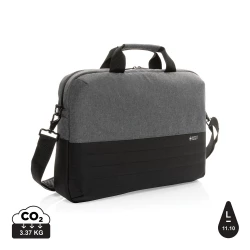 This Swiss Peak AWARE™ 15.6” laptop bag offers unique style and storage for your laptop and tablet. With pockets to organise all of your tech gadgets and personal accessories. RFID pockets for your wallet and passport. Connect your power bank easily -8