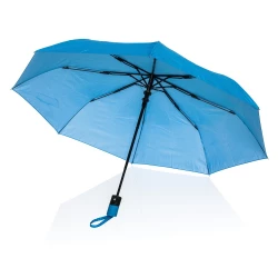 This portable 3 section auto open open mini umbrella  is the perfect size to keep in your bag or car for a weather emergency. Metal frame, fibreglass ribs with ABS handle. With AWARE™ tracer that validates the genuine use of recycled materials. This 