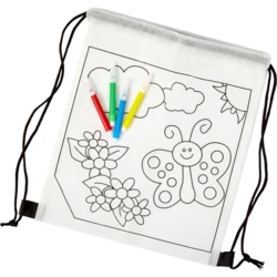 Drawstring bag for colouring, felt tip pens (V0414-02)