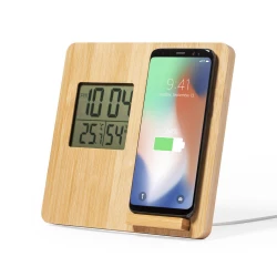 Bamboo wireless charger 10W, weather station (V8328/A-18)