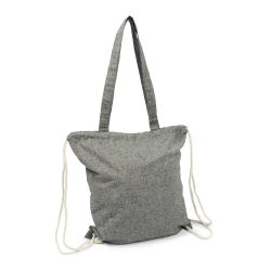 Recycelte Baumwolltasche 2 in 1, Beutel mit Kordelzug und Einkaufstasche | Jamarion (V2149-03)-5