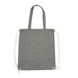 Recycelte Baumwolltasche 2 in 1, Beutel mit Kordelzug und Einkaufstasche | Jamarion (V2149-03)-7