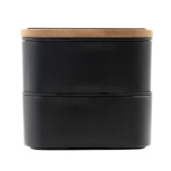 Pudełko śniadaniowe 2 w 1, 2x500 ml, bambusowe wieczko, sztućce | Tijani (VA101-03)-6