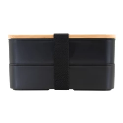 Pudełko śniadaniowe 2 w 1, 2x500 ml, bambusowe wieczko, sztućce | Tijani (VA101-03)-8