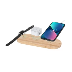 Bamboo wireless charger 15W, 3 in 1 (VA243-00)