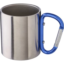 Metalowy kubek 185 ml z karabińczykiem (V0646-04)-3