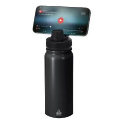 Butelka termiczna 600 ml ze stali nierdzewnej z recyklingu, magnetyczny obrotowy stojak na telefon (VA672-03)