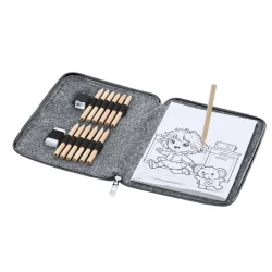 Zestaw do kolorowania z filcu RPET, kredki, temperówka, gumka (VA763-19)