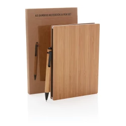 Bambusowy notatnik A5 z bambusowym długopisem (P772.159)-7