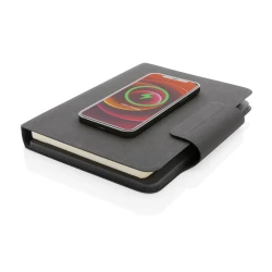 Teczka konferencyjna, notatnik A5, ładowarka bezprzewodowa, power bank 8000 mAh (P774.312)-2