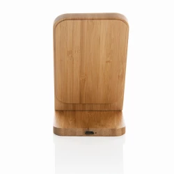 Bambusowa ładowarka bezprzewodowa 5W, stojak na telefon (P308.359)-4