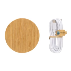 Bambusowa ładowarka bezprzewodowa 15W (P308.389)-2