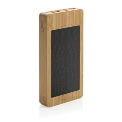 Bambusowy power bank 10000 mAh, ładowarka słoneczna (P322.399)-3