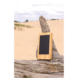 Bambusowy power bank 10000 mAh, ładowarka słoneczna (P322.399)-8