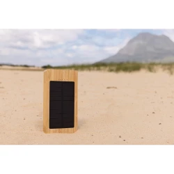 Bambusowy power bank 10000 mAh, ładowarka słoneczna (P322.399)-10