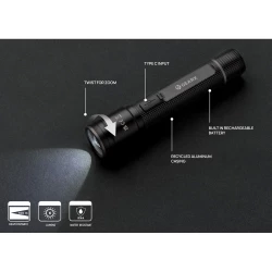 Kieszonkowa latarka Gear X, ładowana przez USB, aluminium z recyklingu (P513.901)-8