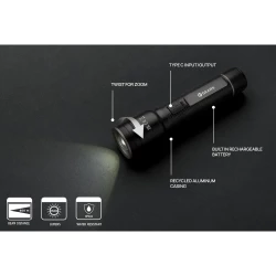Duża latarka Gear X, ładowana przez USB, aluminium z recyklingu (P513.931)-3